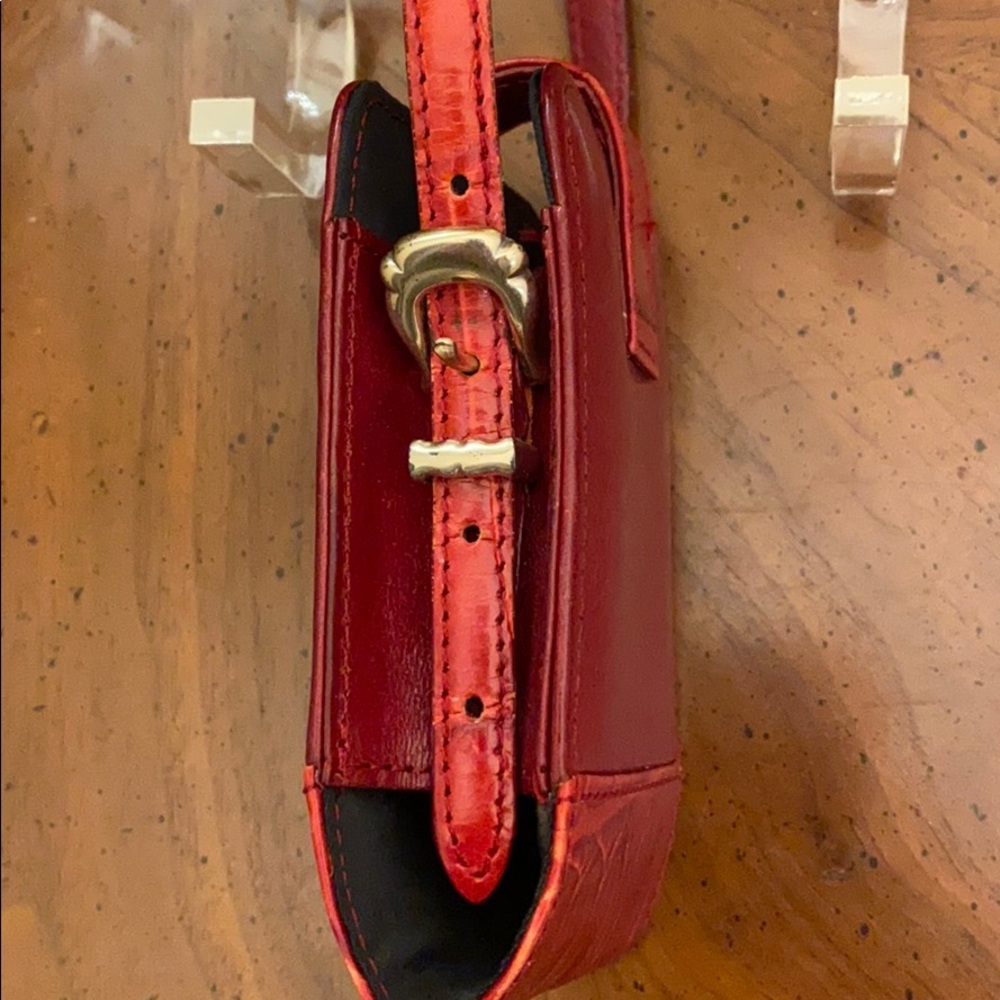 Vintage Brighton leather cell/eyeglasscase w/strap - Picture 4 of 5